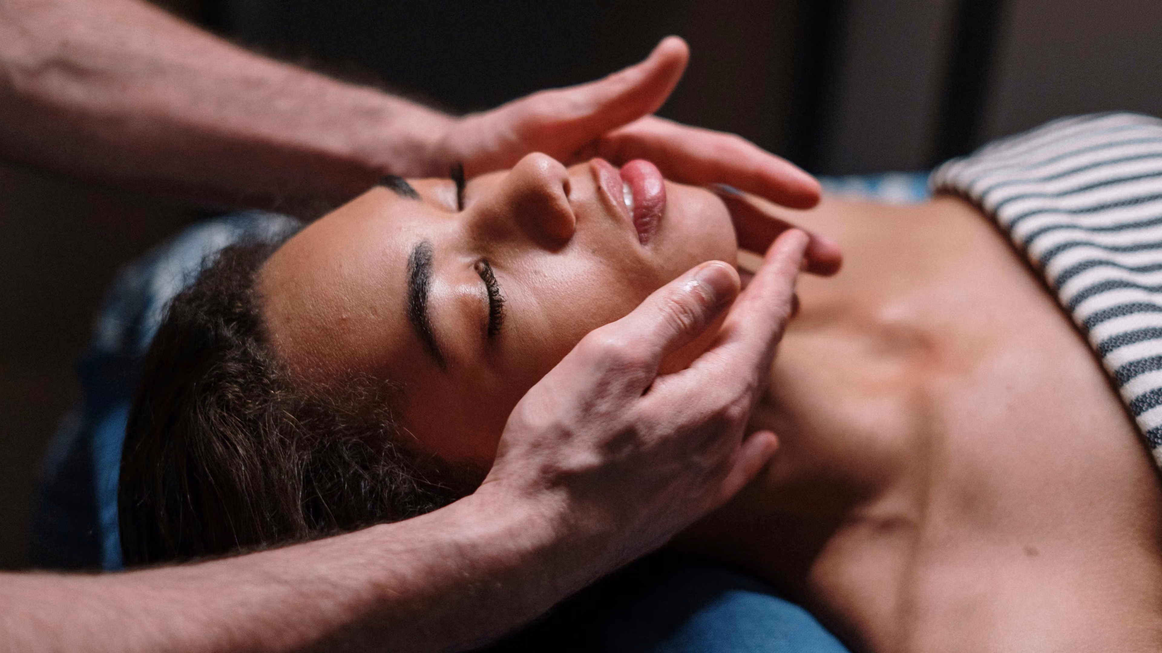 woman receiving craniosacral massage