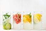 Water glasses with citrus