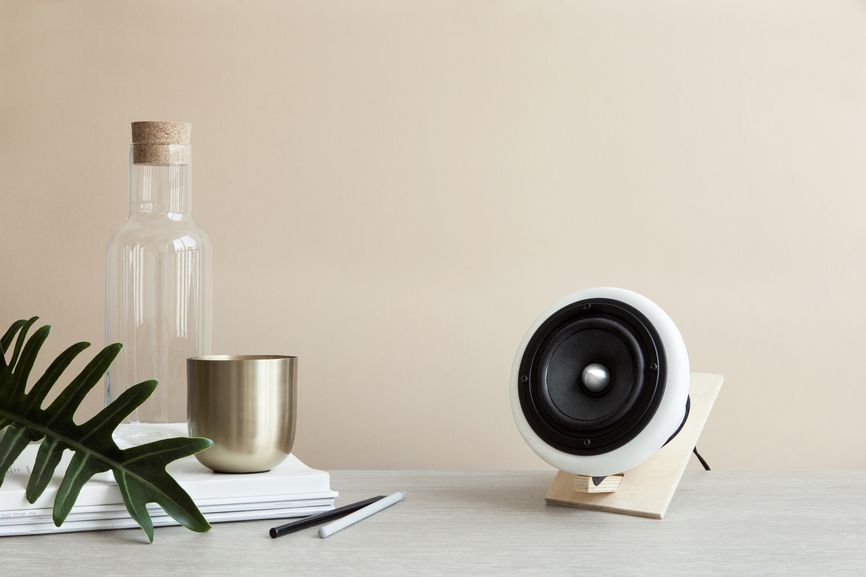 small speaker on a desk
