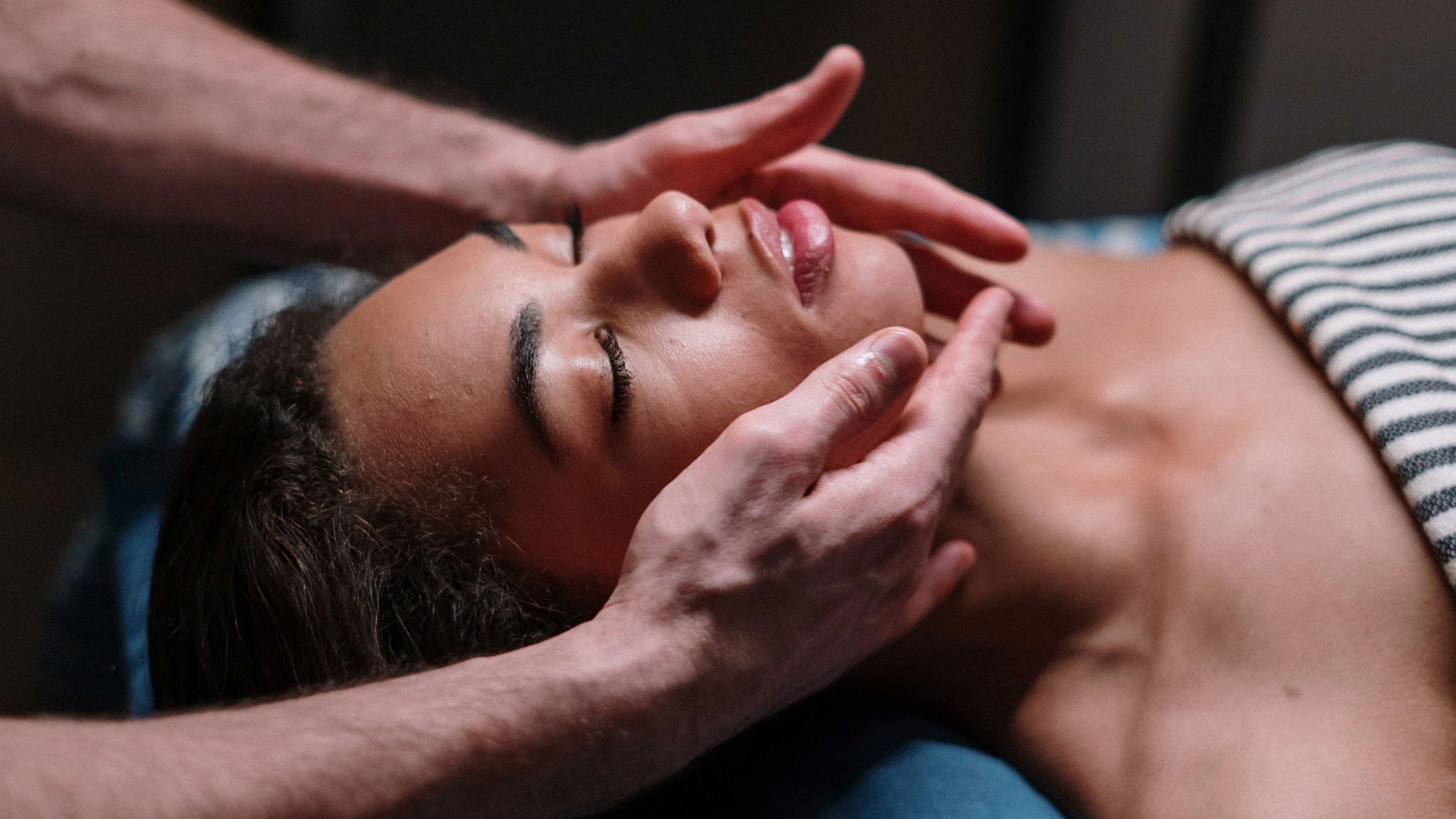 woman receiving craniosacral massage