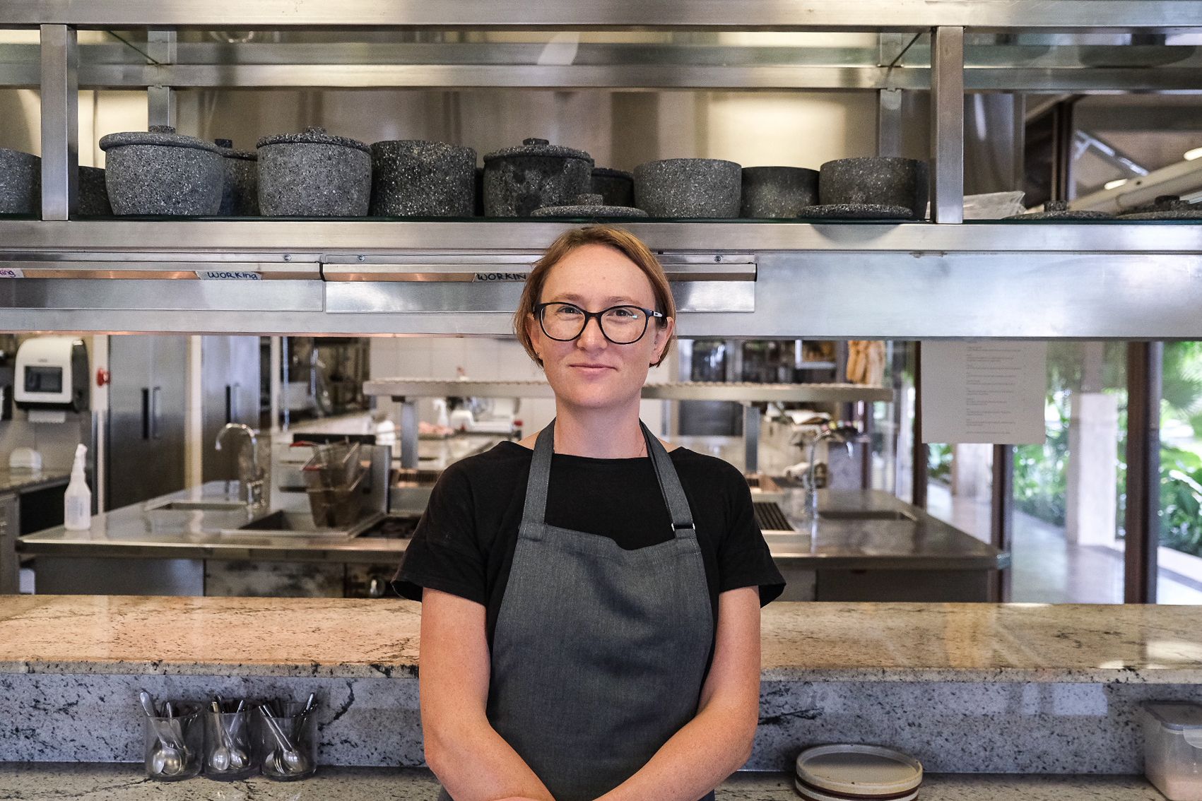 Chef Liezl Odendaal standing in kitchen