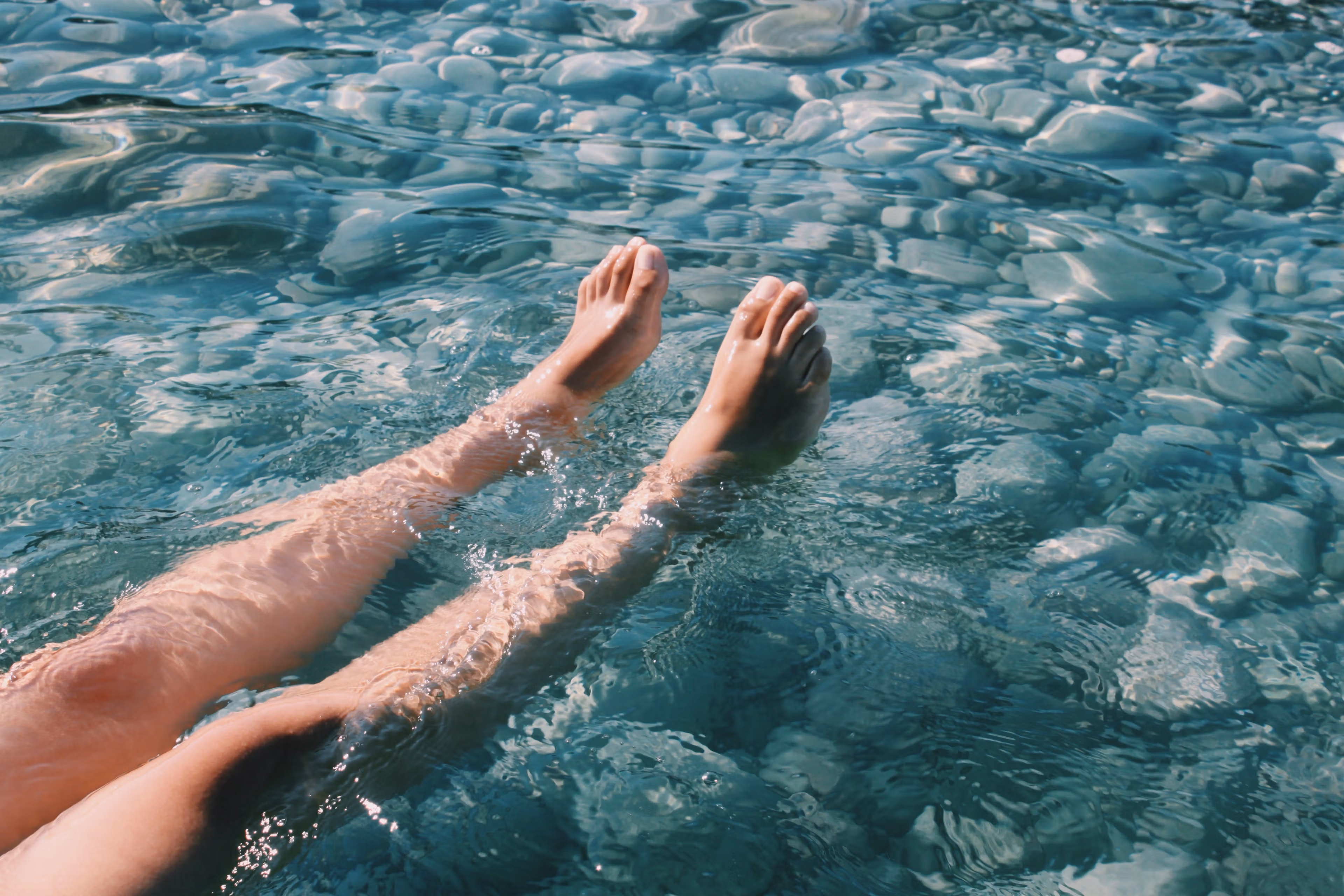 floating in water