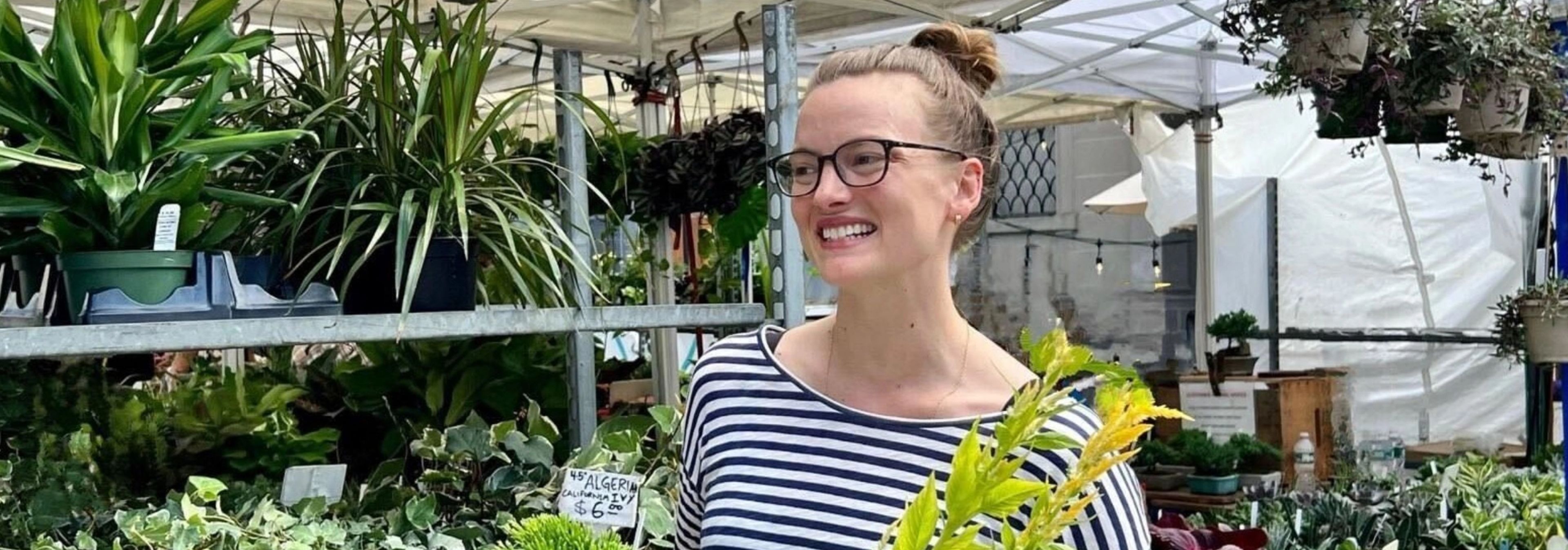 Laura Allen with plants at local farmers market