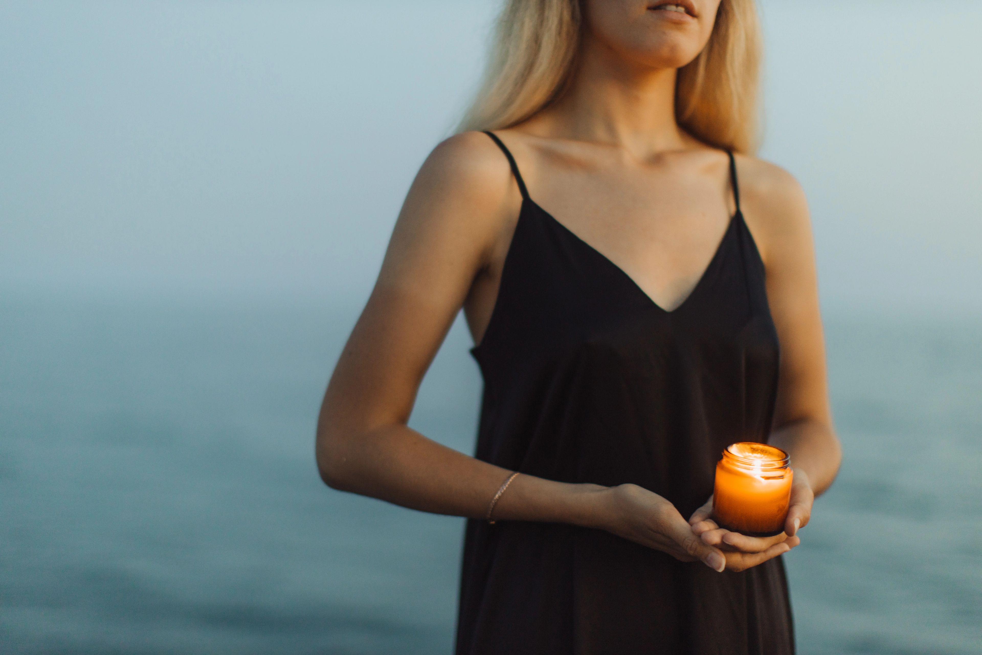 Woman holding a candle