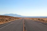 Long winding road in the desert. 